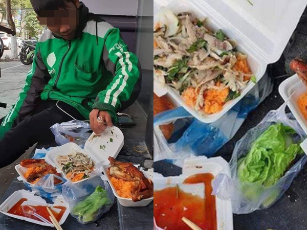 Tài xế Grab và bữa ăn thịnh soạn trên hè phố, sự thật đằng sau khiến nhiều người giận dữ