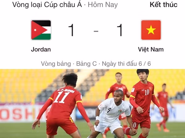 Asian Cup 2019: Đội tuyển Việt Nam giữ vững phong độ với tỉ số hòa 1-1