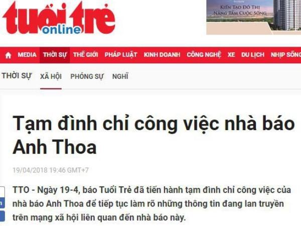 Công an điều tra vụ nhà báo Anh Thoa bị tố xâm hại tình dục