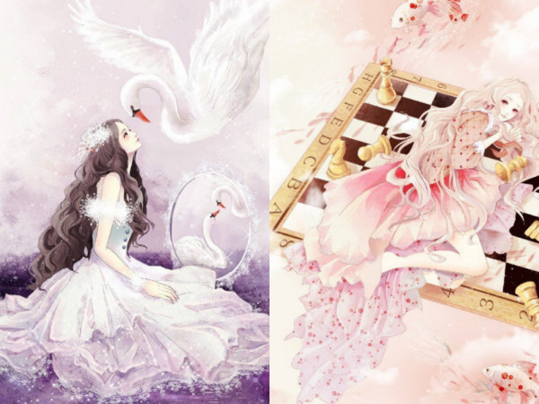 Tranh vẽ "12 thiếu nữ hoàng đạo" đẹp mộng mơ như cổ tích