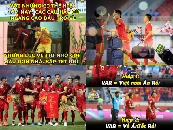 Cười té ghế với loạt ảnh chế các cầu thủ Việt về ăn Tết sớm, dọn nhà cho gia đình