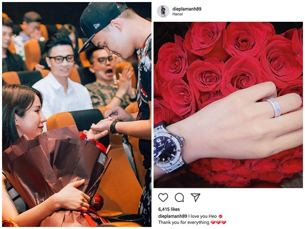 Vừa được cầu hôn lãng mạn, Diệp Lâm Anh đã khoe ngay quà đính hôn "khủng" 