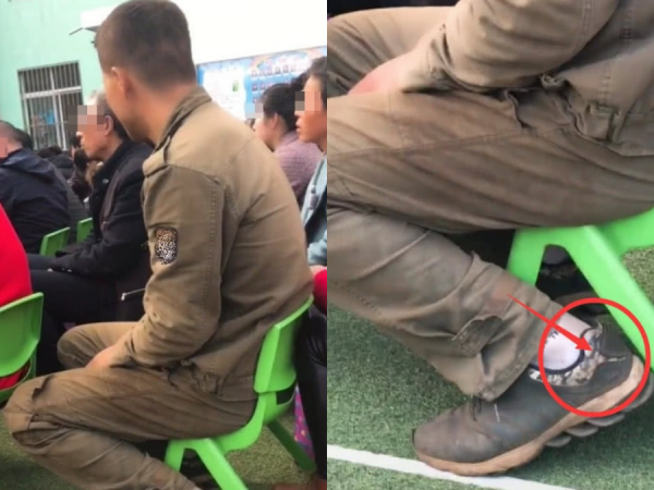 Nghẹn ngào hình ảnh người cha mang giày rách đi họp phụ huynh cho con