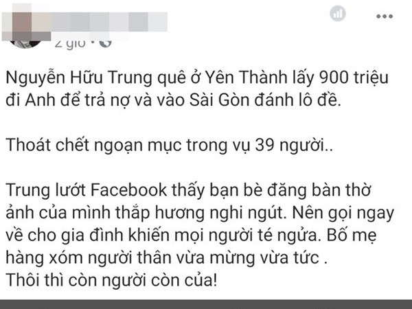 Công an điều tra vụ thanh niên thoát chết vì lấy tiền "chạy" đi Anh để đánh đề