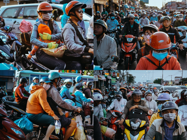 Linh khỉnh hành lý trở lại Sài Gòn sau kỳ nghỉ Tết, nhiều người dân ngủ gục ngay trên xe