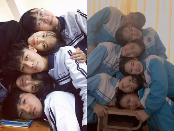 Thêm một cách chụp ảnh nhóm cực chất cho giới trẻ: Đầu chồng lên đầu, miệng cười thật tươi