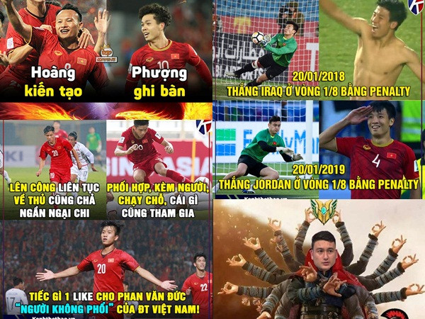 Ảnh chế bộ đôi "Phượng - Hoàng" tỏa sáng ở trận thắng Jordan