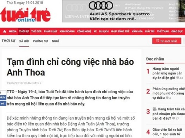 ĐH KHXH&NV TP.HCM chính thức yêu cầu báo Tuổi Trẻ làm rõ nghi vấn nữ sinh bị xâm hại