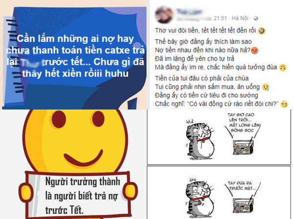 Hài hước với những cách đòi nợ trên Facebook ngày giáp Tết