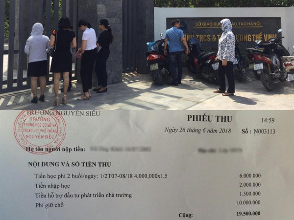 Trường Lương Thế Vinh và trường Nguyễn Siêu "quyết" không trả phí khi phụ huynh rút hồ sơ