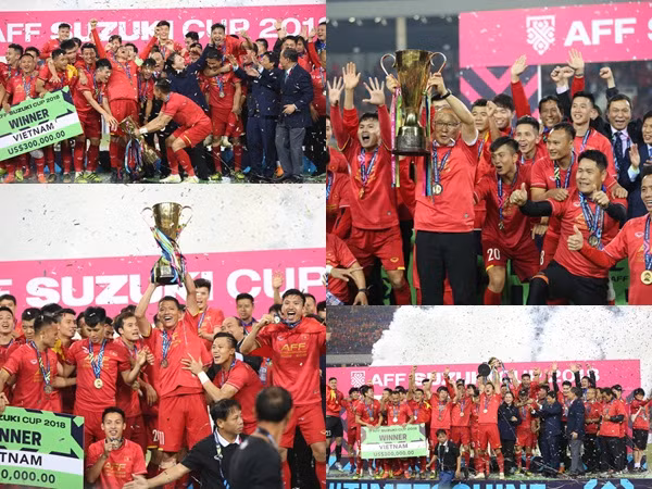 Khoảnh khắc đội tuyển Việt Nam nhận cúp vô địch AFF Cup 2018