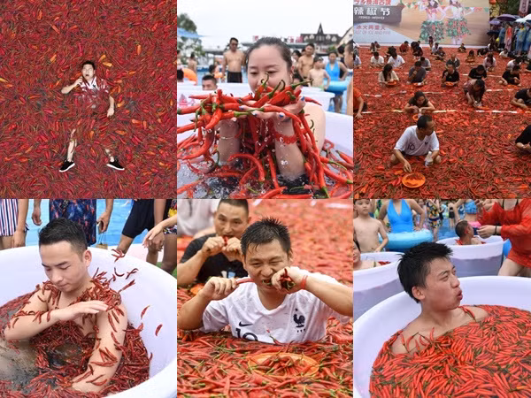 Đổ xô đi thi ăn ớt trong cái nóng 40 độ