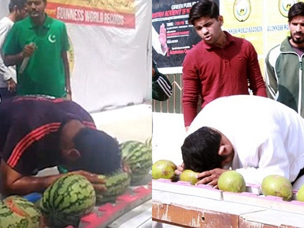 Kỷ lục thế giới Guinness dùng đầu đập vỡ trái cây