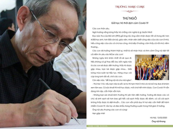 Xúc động với tâm thư hiệu trưởng gửi học trò thời dịch cúm Covid-19: Ông nội nhớ các con!