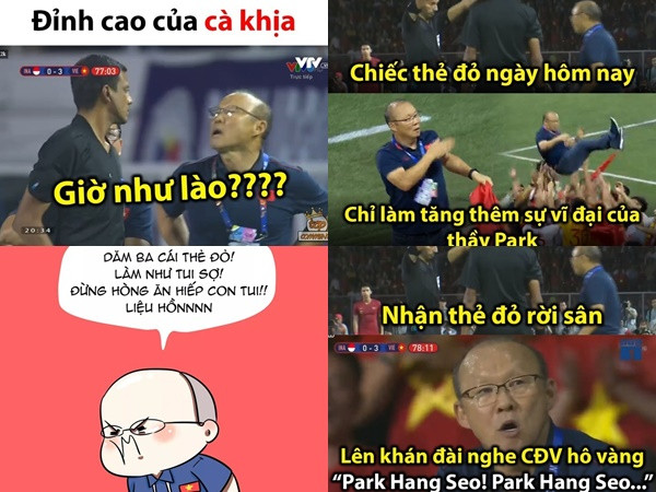 Chiếc thẻ đỏ của thầy Park trở thành cảm hứng chế ảnh