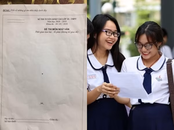 Cả trang giấy chỉ có một "dấu chấm", cộng đồng mạng phấn khích với đề Văn "thách thức"