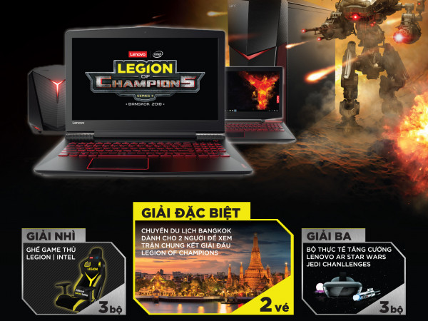 Cơ hội vi vu Bangkok cùng nhiều giải thưởng hấp dẫn với Lenovo Legion