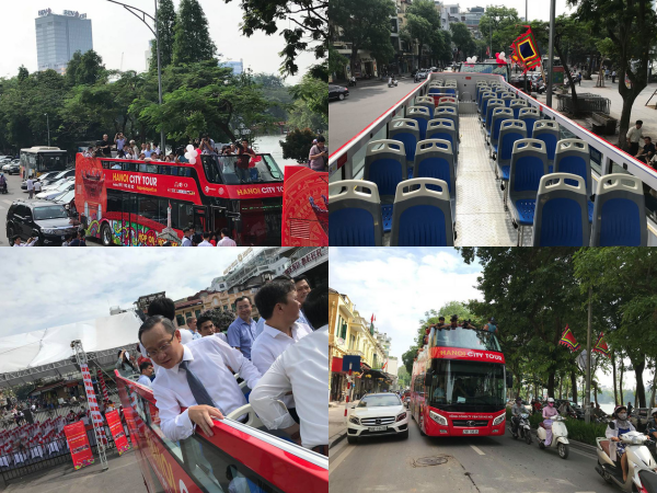 Xe buýt 2 tầng mui trần chính thức chạy quanh phố cổ Hà Nội