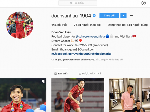 Cầu thủ Đoàn Văn Hậu bị fan Indonesia tấn công trên Instagram cá nhân