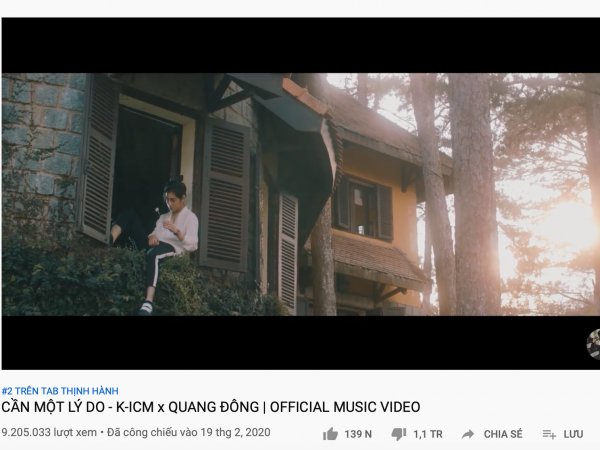MV "Cần một lí do" của K-ICM xếp hàng đầu thế giới ở một tiêu chí không ai muốn