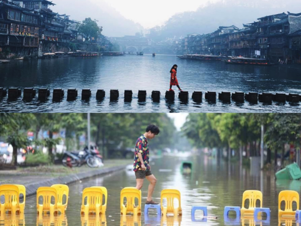 Dân mạng "cười mệt nghỉ" với bức ảnh "Phượng Hoàng Cổ Trấn" giữa lòng Hà Nội