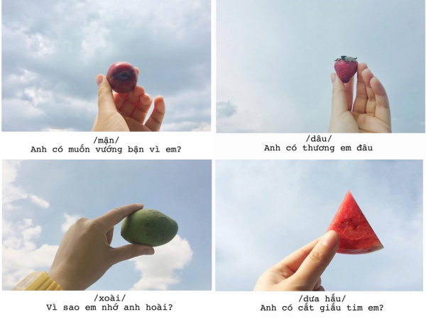 Thích thú với trào lưu "thả thính" theo phong cách "tiếng nói của trái cây"