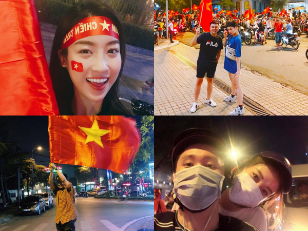 Loạt sao Việt xuống đường "đi bão" mừng chiến thắng của đội tuyển U23 Việt Nam