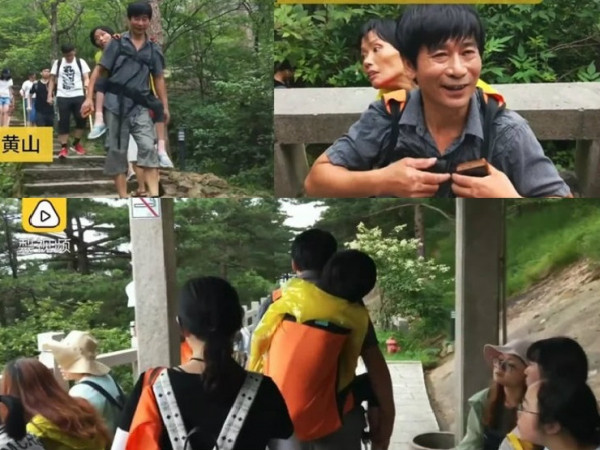 Xúc động hình ảnh người chồng cõng vợ tàn tật đi du lịch khắp Trung Quốc