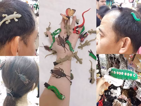 "Giật mình thon thót" với bộ cặp tóc côn trùng thật đến từng milimet
