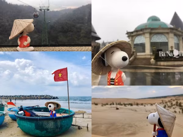 Không phải cúc họa mi, bộ ảnh "Snoopy đi quẩy" Đà Nẵng, Hội An này mới đang là tâm điểm MXH