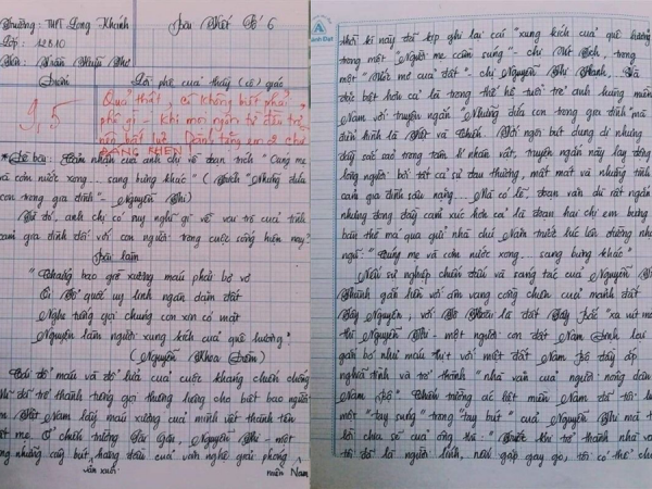 Nam sinh lớp người ta: Viết bài văn dài 18 trang giấy, cô giáo "choáng" không nói nên lời