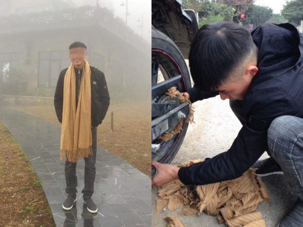 Cười tươi chụp ảnh, thanh niên không ngờ tai nạn xảy ra sau ít phút chỉ vì chiếc khăn quàng cổ