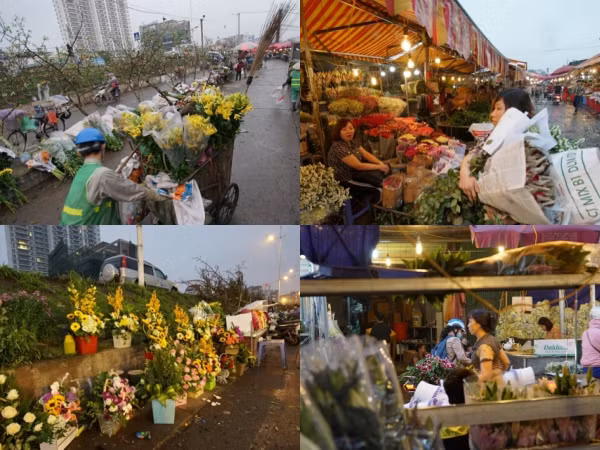 Khung cảnh náo nhiệt ở chợ hoa lớn nhất Hà Nội trước ngày mùng 8/3