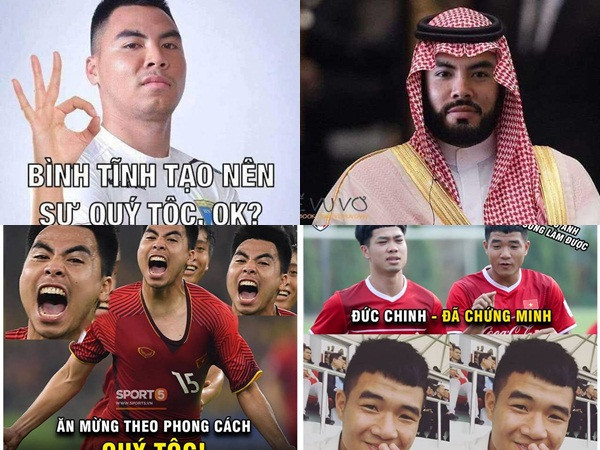 Ghi bàn, Đức Huy được chế ảnh "ăn mừng phong cách quý tộc"