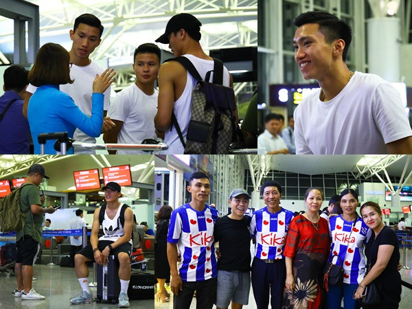 Quang Hải và Tiến Dũng ra sân bay, tiễn Văn Hậu đến Hà Lan