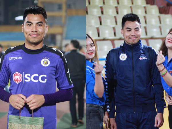 V.League 2018: Dù không đá chính, "quàng tử" Đức Huy vẫn được fan tặng quà, vây quanh chụp ảnh
