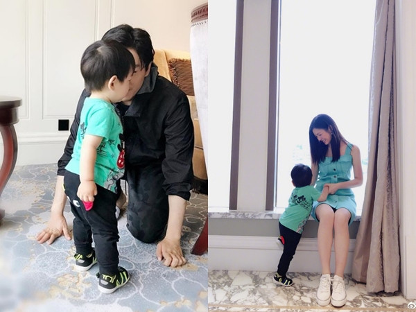 Vợ chồng Trần Hiểu - Trần Nghiên Hy khoe ảnh hạnh phúc bên con trai
