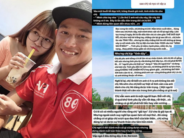 Bạn gái tin đồn của thủ môn Lâm Tây gây xôn xao khi chia sẻ về người yêu cũ