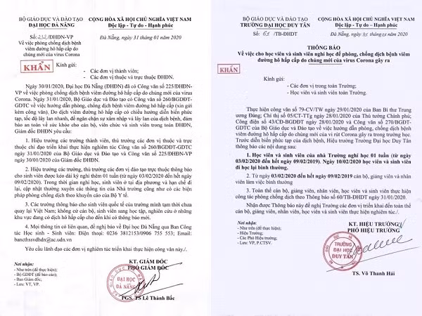 Nhiều trường Đại học ở Đà Nẵng cho sinh viên nghỉ học vì lo ngại dịch Corona 