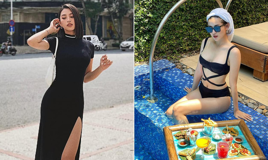 Tiểu Vy diện váy xẻ khoe chân dài miên man, Huyền My khoe body nuột nà với bikini