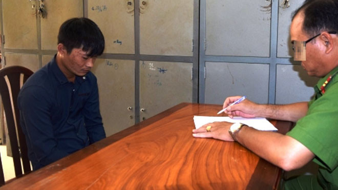 Đối tượng Nguyễn Trường Thanh tại Cơ quan công an