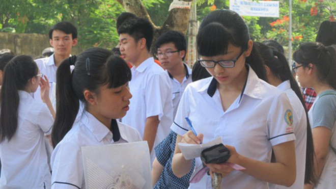 Thí sinh tham dự kỳ thi tốt nghiệp THPT năm 2014.