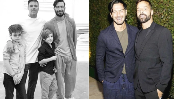 Ricky Martin bên chồng con (Ảnh: Instagram).