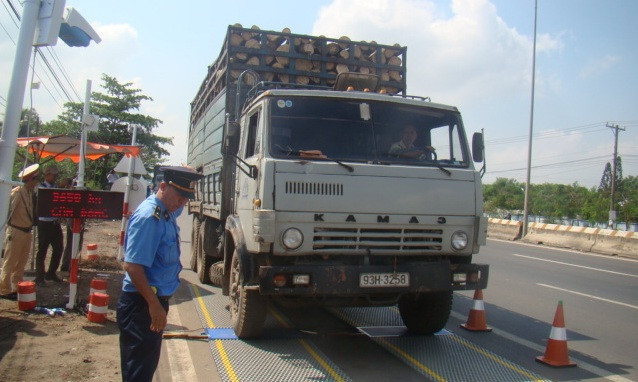 Trạm cân xe lưu động nơi vừa xảy ra sự cố