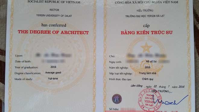 Bằng tốt nghiệp đúng chuẩn vừa cấp lại cho sinh viên