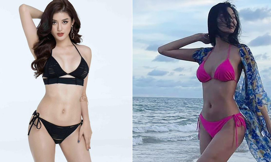 Huyền My, Hoàng Thuỳ đọ dáng với bikini nóng bỏng 