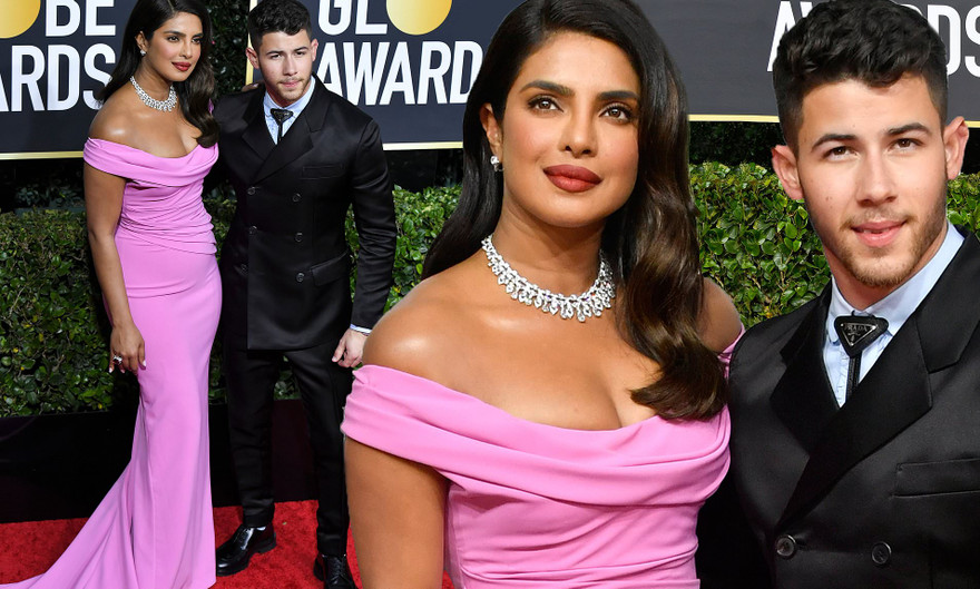 Hoa hậu Priyanka Chopra mặc váy tôn ngực đầy hút mọi ánh nhìn ở Quả Cầu Vàng