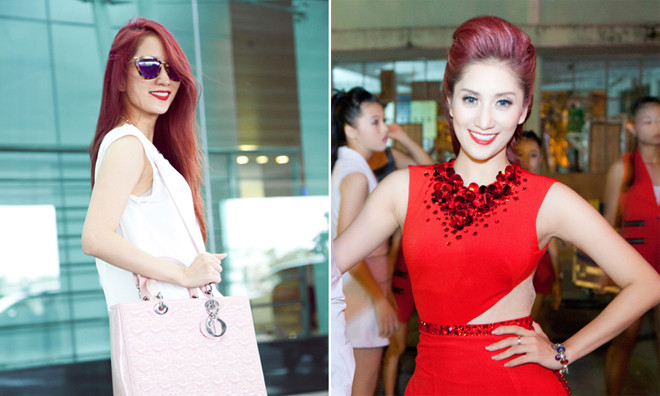 Khánh Thi từ quần rách 'tả tơi' tới quý bà đầm đỏ