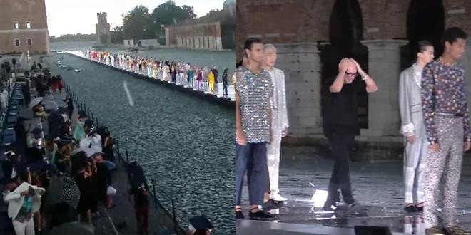 Khách mời bỏ chạy khi mưa đá trút xuống. Ảnh: Just Jared.