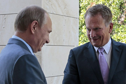 Tổng thống Nga Putin và Tổng thống Phần Lan Sauli Niinisto tại cuộc gặp hôm 15/8/2014 
